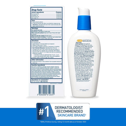 AM Facial Moisturizing Lotion SPF 50, Face Moisturizer with SPF, Hyaluronic Acid, Niacinamide & Ceramides, Non-Greasy, Blends Seamlessly with No White Cast, Non Comedogenic Sunscreen, 3 Oz